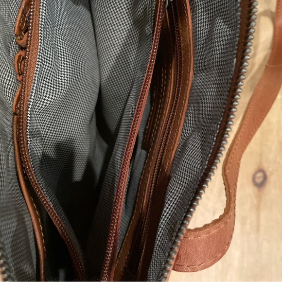 NWT Spikes & Sparrow Cognac Brandy Brown brass hdwre Leather Shoulder Bag - Picture 5 of 11